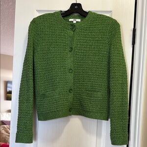 Leaf Green Knit Cardigan